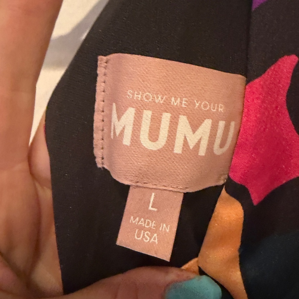 Show Me Your Mumu Women's Danielle Mini Dress $167 sz L colorful black party - Picture 4 of 8